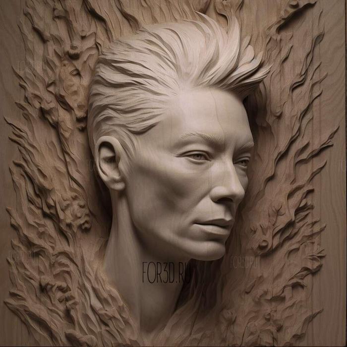 tilda swinton 4 stl model for CNC